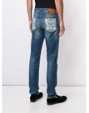 printed detail slim-fit jeans