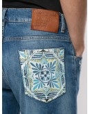 printed detail slim-fit jeans
