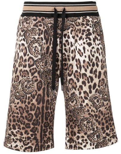leopard-print shorts