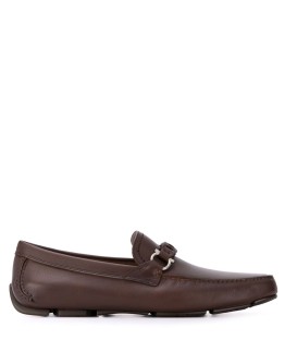 Gancini braided strap loafers