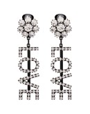 Love crystal clip-on earrings