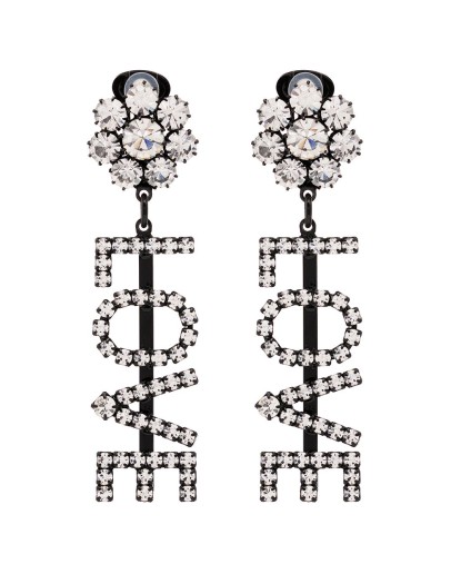Love crystal clip-on earrings