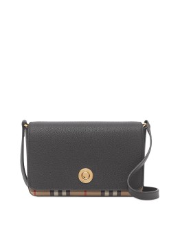 small Vintage check panel crossbody bag