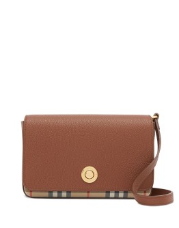 Vintage check details crossbody bag