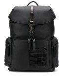crocodile effect leather backpack