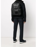 crocodile effect leather backpack
