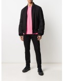 acid-wash short-sleeved polo shirt