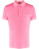 acid-wash short-sleeved polo shirt