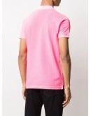 acid-wash short-sleeved polo shirt