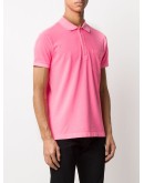 acid-wash short-sleeved polo shirt