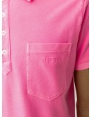 acid-wash short-sleeved polo shirt