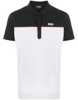colour-block short-sleeved polo shirt