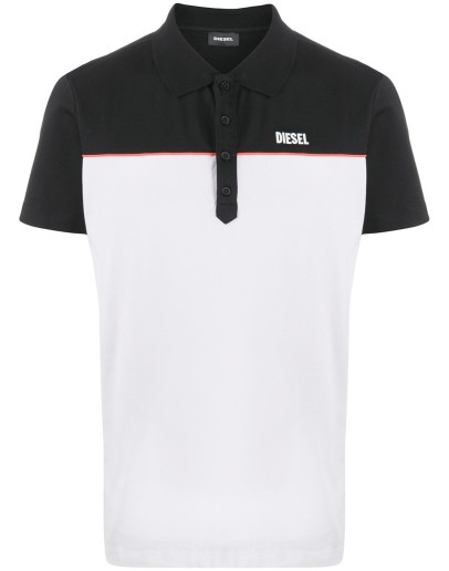 colour-block short-sleeved polo shirt
