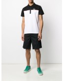 colour-block short-sleeved polo shirt