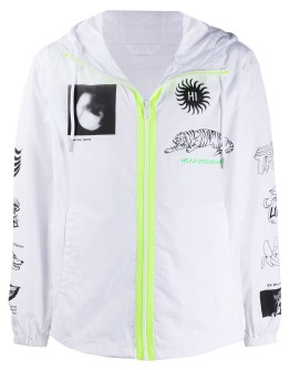 graphic-print hooded jacket 
