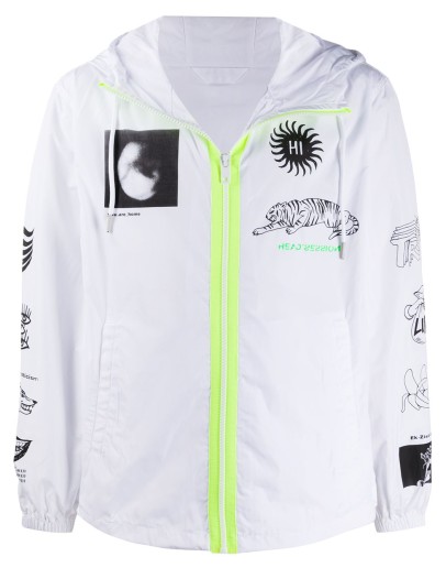 graphic-print hooded jacket 