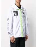 graphic-print hooded jacket 