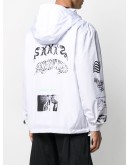 graphic-print hooded jacket 