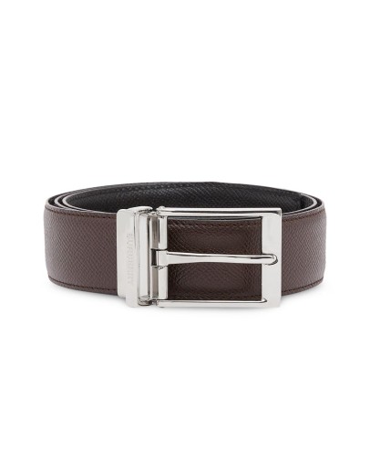 reversible grainy leather belt