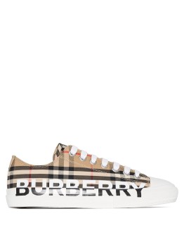 logo-print vintage check sneakers