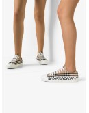 logo-print vintage check sneakers