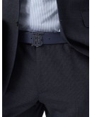 monogram motif grainy belt