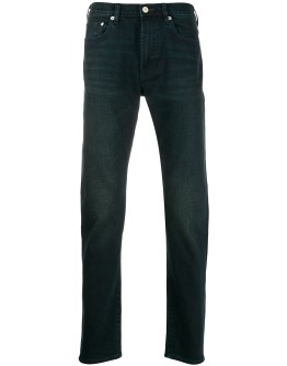 straight-leg stonewashed jeans