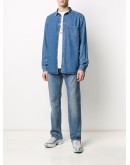 denim long-line shirt