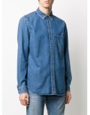 denim long-line shirt