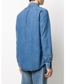 denim long-line shirt