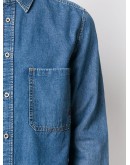 denim long-line shirt