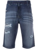 distressed-effect denim shorts 