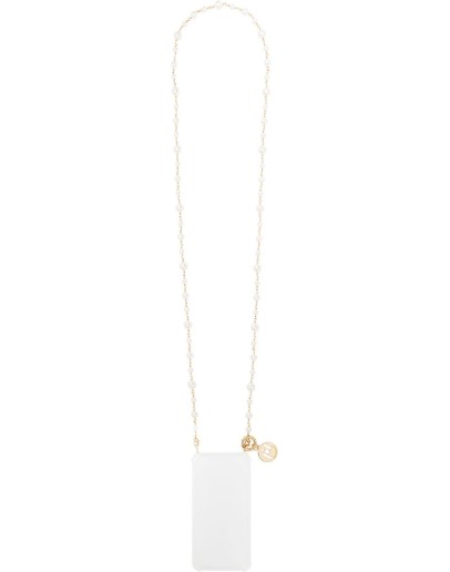 gold-tone pearl iPhone X phone case chain