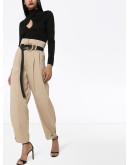 keyhole front high-necked jumper
