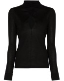 keyhole front high-necked jumper