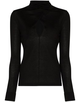 keyhole front high-necked jumper