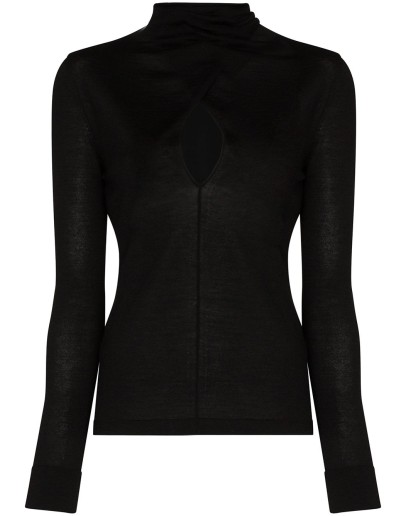 keyhole front high-necked jumper