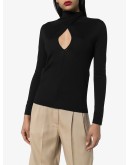 keyhole front high-necked jumper