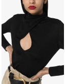 keyhole front high-necked jumper