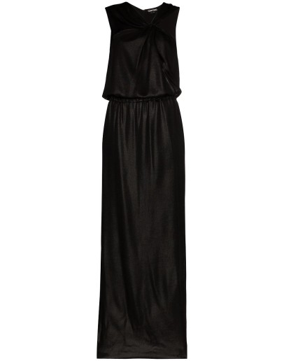 asymmetric halterneck silk evening gown