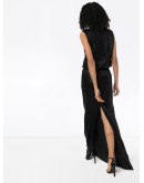 asymmetric halterneck silk evening gown