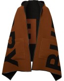 reversible jacquard logo hooded cape