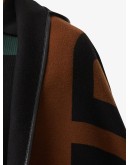 reversible jacquard logo hooded cape