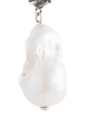 crystal heart pearl earrings