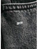 logo slogan printed denim shorts
