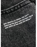 logo slogan printed denim shorts