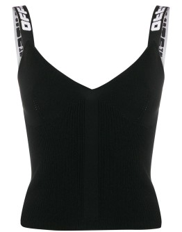 logo strap cropped top