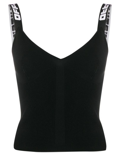 logo strap cropped top