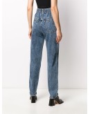 high-waist belted jeans