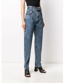 high-waist belted jeans